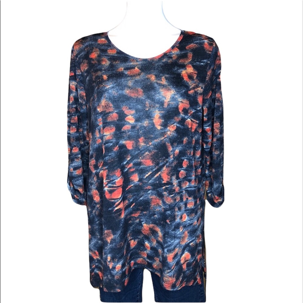 CLARA SUN WOO Abstract Print 3/4 Sleeve Tunic Medium